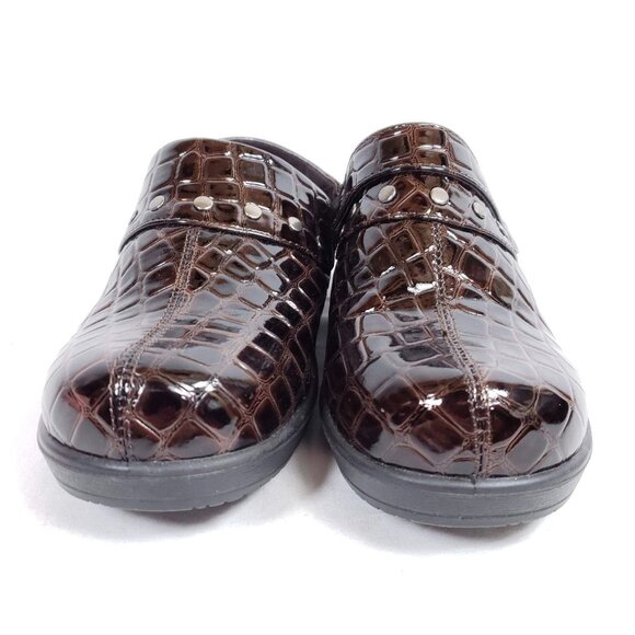 Ingaro Slide Mule Clog Women's Size 6.5 Brown Croc Embossed - Picture 3 of 9